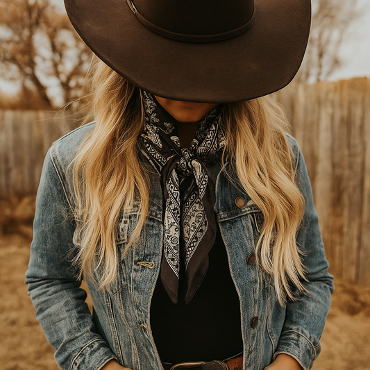 Black and White Paisley Wild Rag
