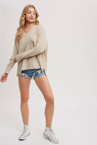 V-Neck Knit Sweater Pullover