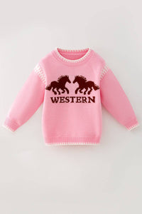 Pink Western Sweater
