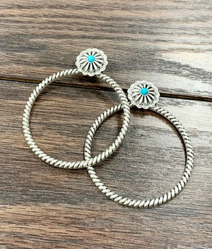 Concho Hoop Stud Earring