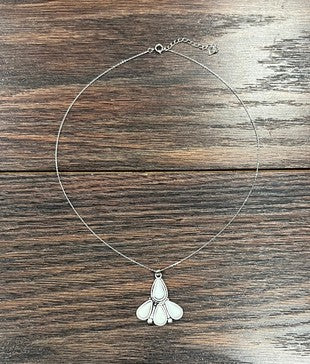 Four Stone White Pendant Necklace