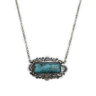 Turquoise Concho Pendant Necklace