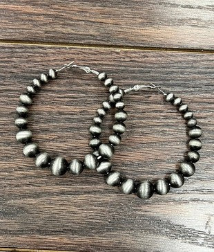 Graduated Faux Navajo Bead Hoop Earrings