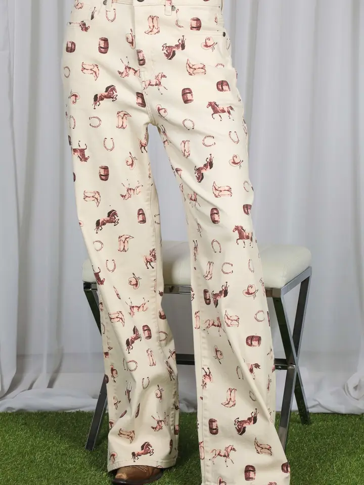 Western Print Pattern Pant