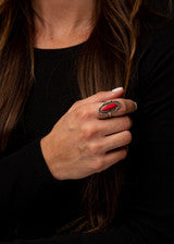 Oblong Red Stone Ring