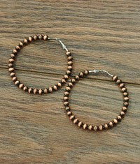 Large Faux Copper Navajo Bead Hoop