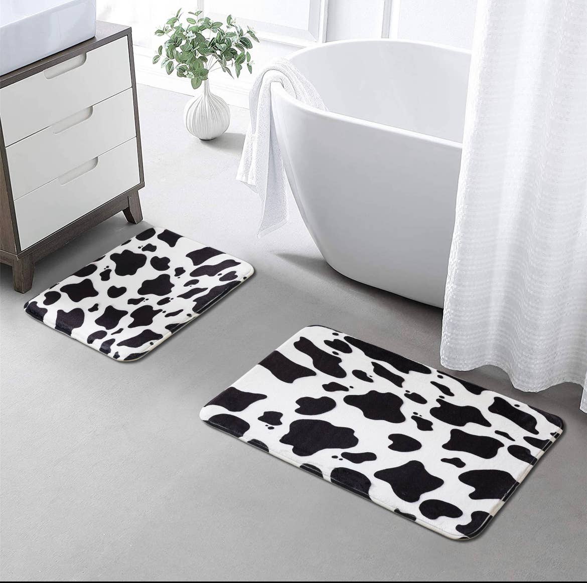 Cow Print Western 2pc Mat