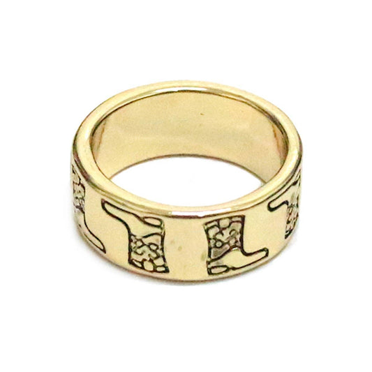 Engraved Boot Gold Ring