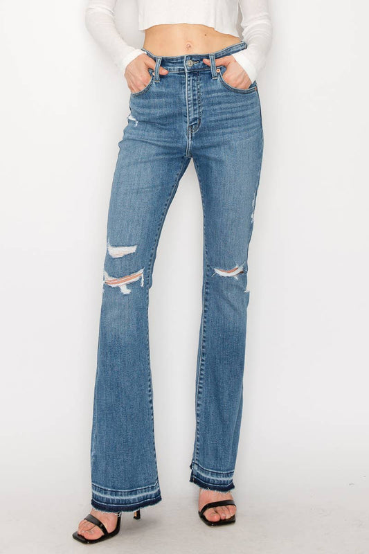 High Rise Skinny Bootcut Jean with Release Hem